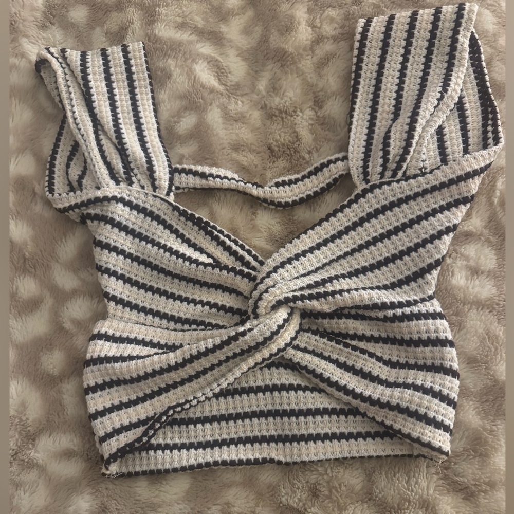 Open back twist crop top